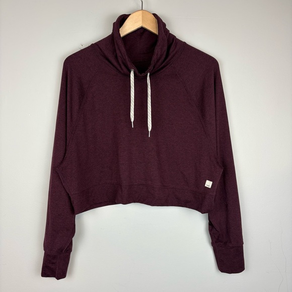 Vuori Tops - Vuori Halo Crop Funnel Neck Pullover Cerise Size L Maroon